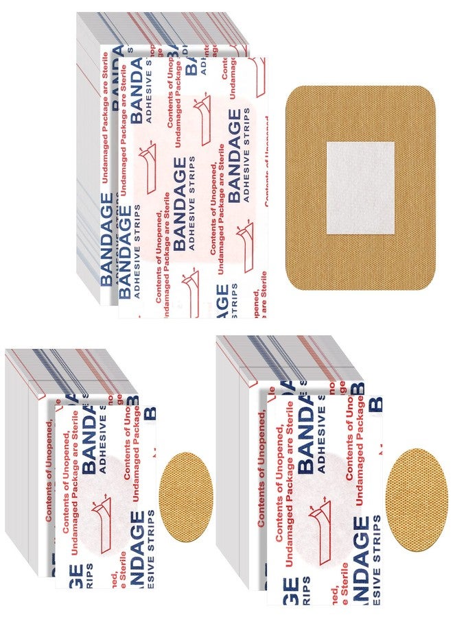 Treela 100 Pcs Spot Bandages Flexible Fabric Adhesive Knuckle Fingertip Bandages for Wound Care and First Aid Supplies, 3 Assorted Sizes - Image 1